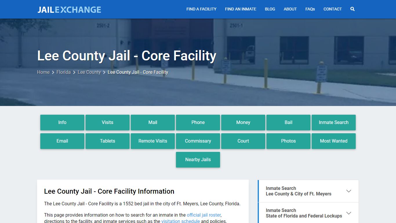 Lee County Jail - Core Facility, FL Inmate Search, Information